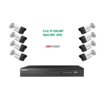 komplektas Hikvision 8vnt. IP Kameros 4MP Bullet + Hikvision 7608NI-K1/8P