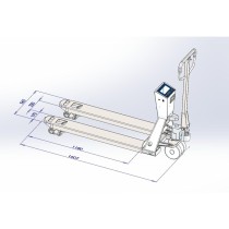 Palečių vežimėlis su svarstyklėmis Lila scale 2000kg x 1kg